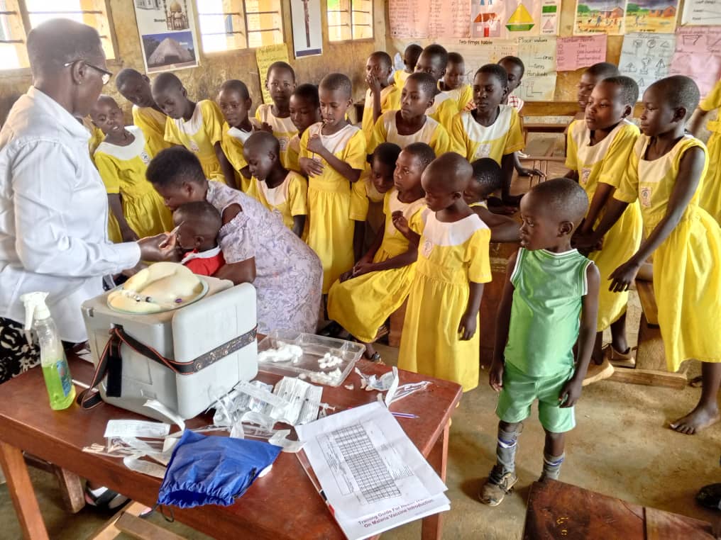 Child receiving vaccination